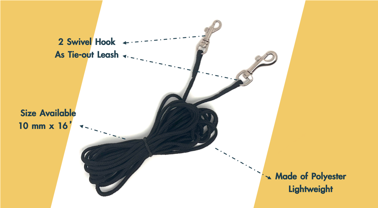 Cat Tie Out Leash with Double Swivel Hooks HedeliE